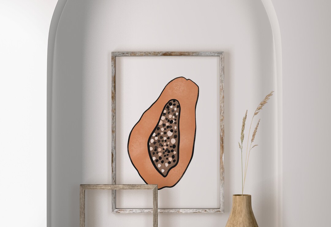 Papaya pared arte descarga instantánea impresión de papaya Etsy España