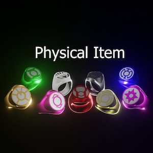 Lantern Corps 9 Ring Bundle, Dc Comics , 3D Printed Replica