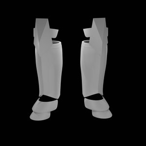 K&ouml;nnte beinhalten: Ein Paar wei&szlig;e Schienbeinschoner mit einem segmentierten Design. Die Schienbeinschoner bestehen aus einem harten, sch&uuml;tzenden Material und sind so konzipiert, dass sie die Schienbeine vor Verletzungen sch&uuml;tzen.