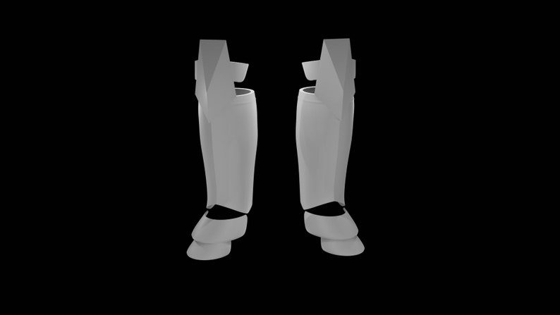 K&ouml;nnte beinhalten: Ein Paar wei&szlig;e Schienbeinschoner mit einem segmentierten Design. Die Schienbeinschoner bestehen aus einem harten, sch&uuml;tzenden Material und sind so konzipiert, dass sie die Schienbeine vor Verletzungen sch&uuml;tzen.