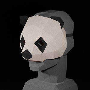 PAPERCRAFT MASK PDF-diy maskerade sjabloon - panda beer kostuum