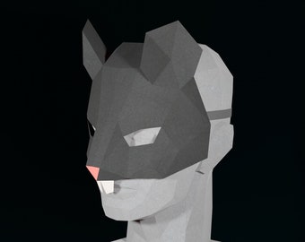 PAPERCRAFT MASK PDF- diy masquerade template - mouse / rat costume
