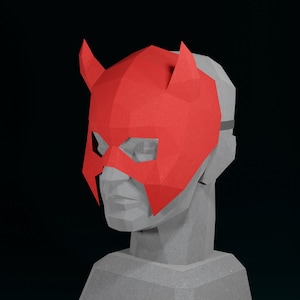 PAPERCRAFT MASK PDF- plantilla de mascarada diy - disfraz de demonio - diablo de carnaval - máscara de superhéroe