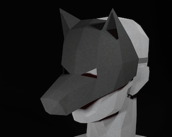 PAPERCRAFT MASK PDF- diy puppy masquerade template - Easy Dog costume