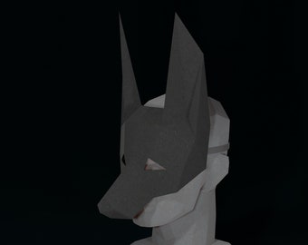 PAPERCRAFT MASK PDF- diy masquerade template - Anubis