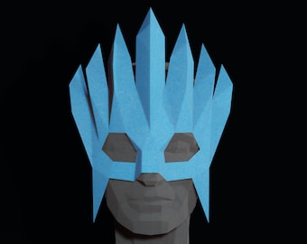 PAPERCRAFT MASK PDF Template- 3D masquerade costume for Halloween