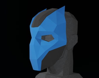 PAPERCRAFT MASK PDF Template- 3D masquerade costume for Halloween- superhero mask