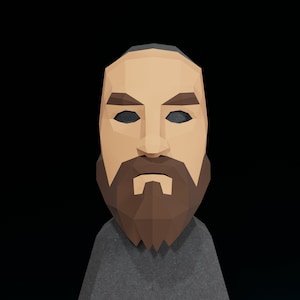 MÁSCARA PAPERCRAFT- Rostro humano 3D - Máscara de barba- Disfraz de mascarada DIY para Halloween