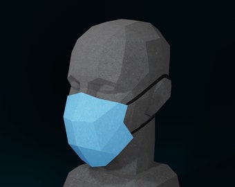 PAPERCRAFT MASK PDF -Simple 3D Filter mask template- Easy Doctor Costume for Halloween- Medic cosplay craft pattern diy