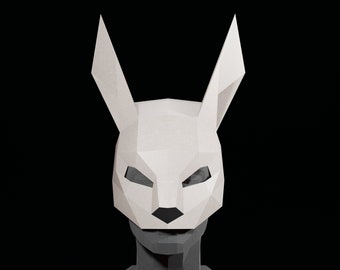 PAPERCRAFT MASK PDF- diy rabbit masquerade template - Bunny costume