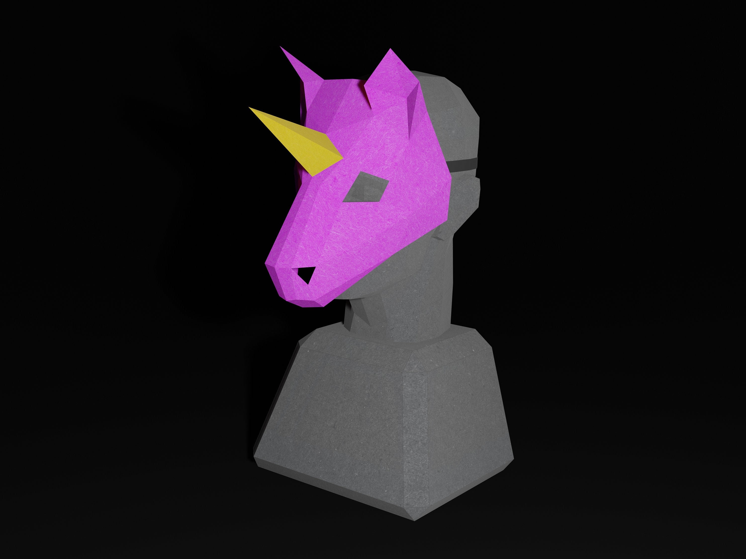 PAPERCRAFT MASK PDF- diy masquerade template - Unicorn costume- horse