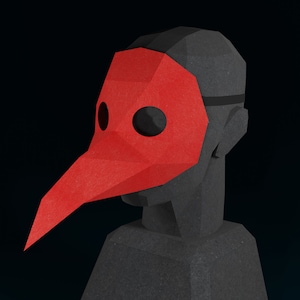 PAPERCRAFT MASK PDF Template - Pest Arzt Maske - Maskerade / Halloween Kostüm - Low Poly Bastelanleitung