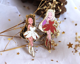 Christmas Dancers Enamel Pin • Christmas, Birthday, Holiday Gift • Kawaii Anime Jacket Accessory • Fairy Sticker • Lily pad Rive Pond Art