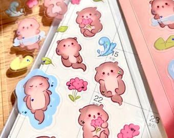 Baby Otter Clear Sticker Sheet