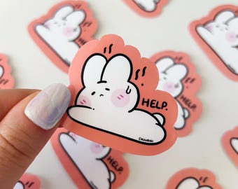 Cute Help Bunny Sticker