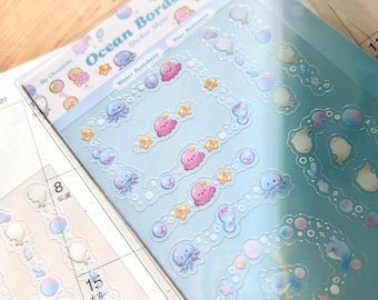 Ocean Borders Clear Sticker Sheet