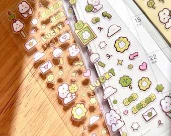Cute Clover Bunny Sticker Sheet