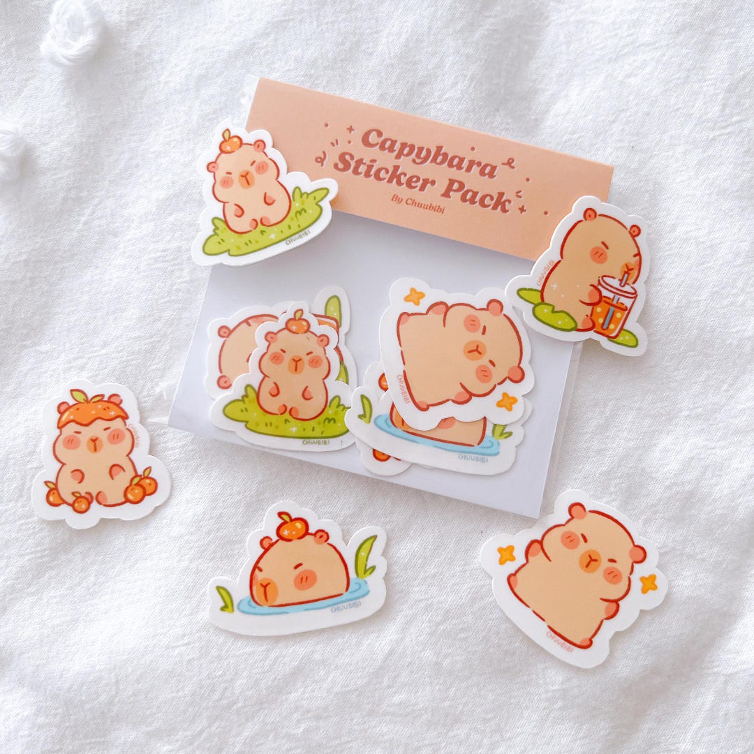 Capybara Sticker Example Capybara Sticker Pack - Etsy