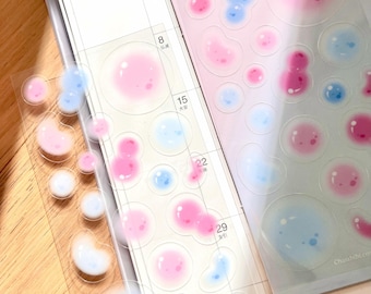 Bubbles Clear Sticker Sheet for bullet journals