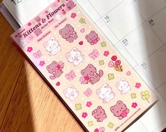 Kittens and flowers Sticker Sheet