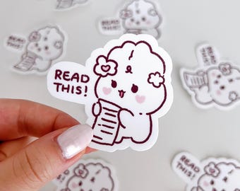 Cute Reading Bunny Sticker