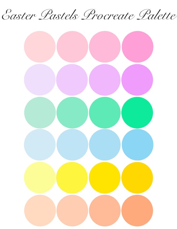 Easter Pastels Procreate Color Palette/Instant Download (For the Procreate App on iPhone and iPad!)
