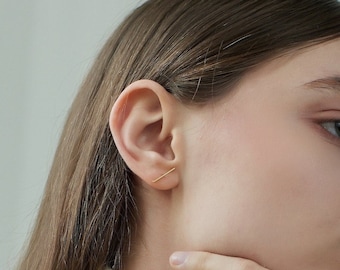 Minimalist Sterling Silver "T" Earrings • Quality 925 Sterling Silver • Earrings Pierced Gift For Her • Best Gifts for Her!