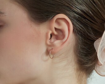 Minimalist Sterling Silver "Sonia" Hoop Earrings • Quality 925 Sterling Silver • Best Gifts for Her!
