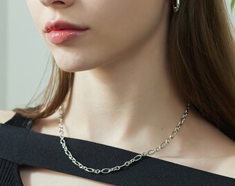 Delicate Silver Chain Necklace "Figaro", Bold Chain Necklace, Best Gifts for Her!