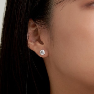 Classici orecchini &quot;Grace&quot; in argento 925 con cristalli Swarovski in varie misure • Orecchini a perno in argento sterling 925 • I migliori regali di nozze per lei!