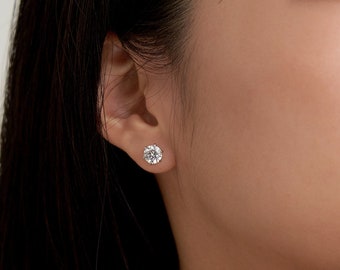 Klassische 925 Silber "Grace" Swarovski Kristall Ohrringe in Verschiedenen Größen • 925 Sterling Silber Ohrstecker • Beste Hochzeitsgeschenke für Sie!