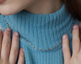 Sterling Silver "Link" Chain Necklace, Fine Link Chain Choker, Best Gifts for Her!