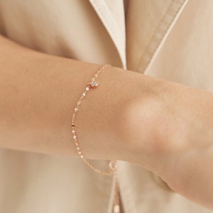 Niedliches Silber Kristall "Mary Point" Armband • Zartes 925 Sterling Silber • Bestes Geschenk für Sie!