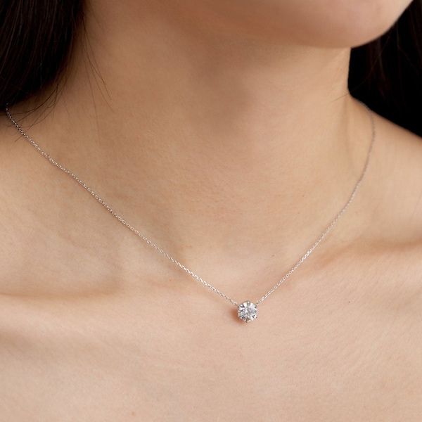 Classic 7mm Swarovski Crystal "Grace" Necklace • Quality 925 Sterling Silver • Best Wedding Gifts for Her!