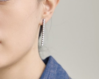 Crystal Drop Earrings "Lo" Earrings • 925 Sterling Silver Gold Plated • Best Wedding gifts for her!