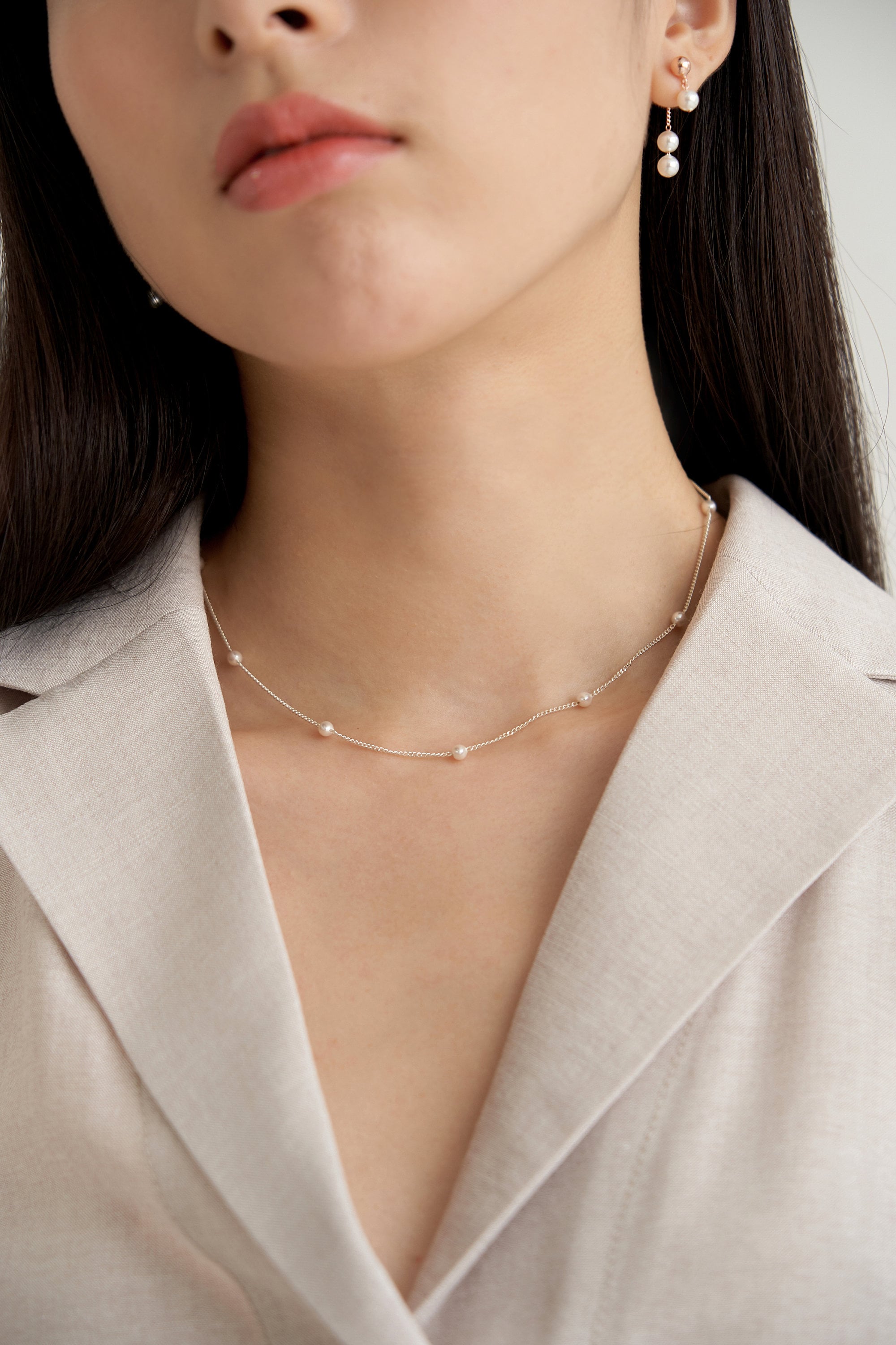 Sterling Silver Pearl Necklace 18K Gold Sterling Silver Pearl Necklace 18K Gold