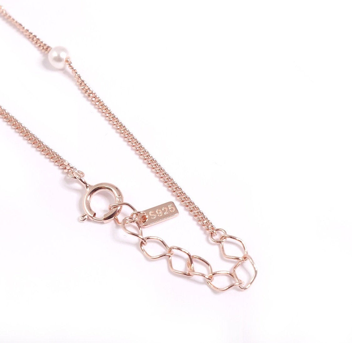 Sterling Silver Pearl Necklace 18K Gold Sterling Silver Pearl Necklace 18K Gold