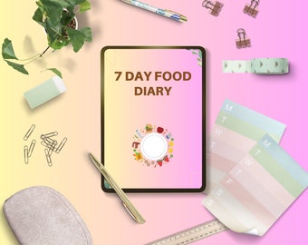 Achieve Your Nutrition Goals and Nourish Your Body: 7-Day Food Diary for Health & Wellness | Printable | PDF