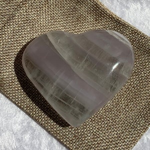 Pink & Blue Fluorite Heart: Polished Crystal with Gift Pouch