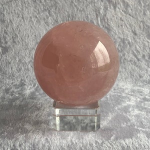 Bright Rose Quartz Sphere with Stand