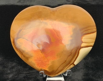 Large Polychrome Jasper Heart with Stand