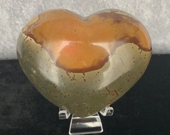 Polychrome Jasper Heart with Stand