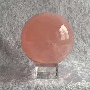Large Bright Rose Quartz Sphere with Stand