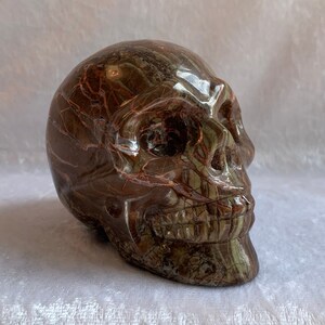 Bold Brecciated Jasper Skull Carving