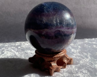 Beautiful Bright Blue Fluorite Sphere with Stand