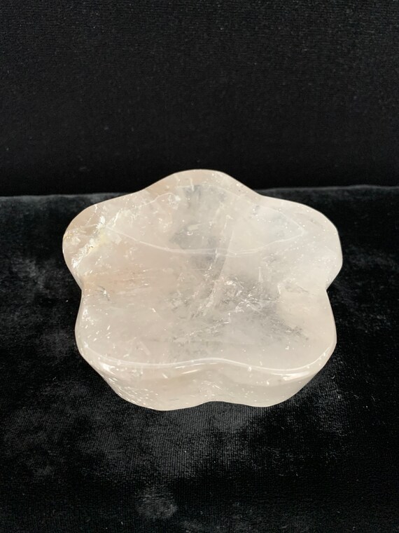 Clear Quartz Flower Shape Ring Dish - image 4
