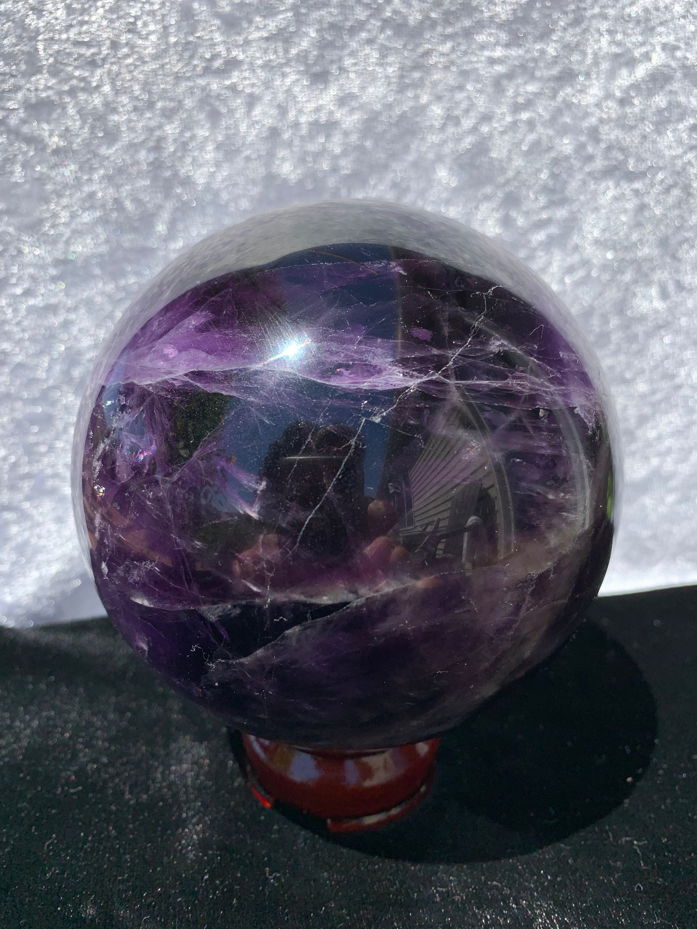 Large Dark Purple Fluorite Sphere with Stand | Etsy