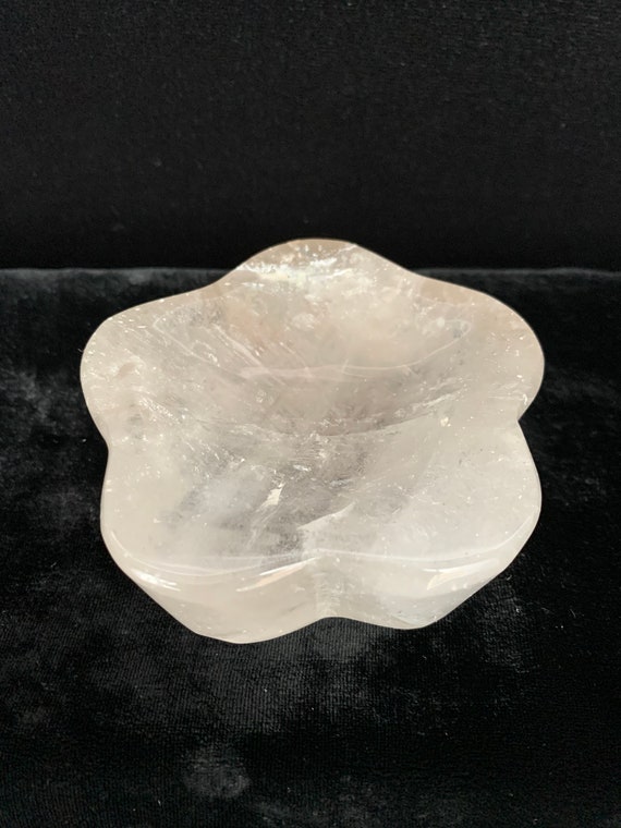 Clear Quartz Flower Shape Ring Dish - image 3