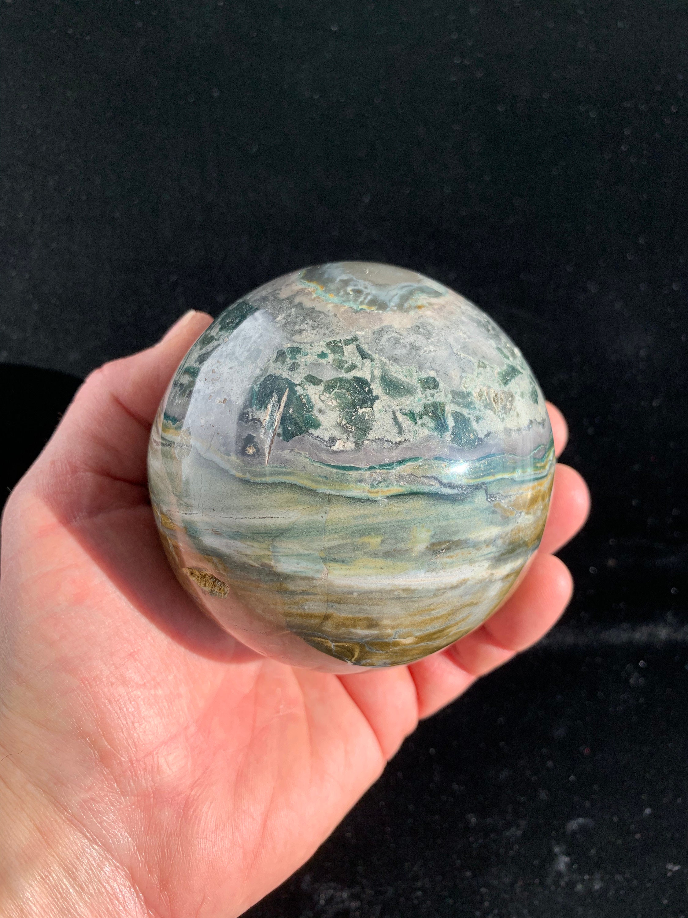 ドゥルージー オーシャン ジャスパー スフィア スタンド付き - Etsy 日本
