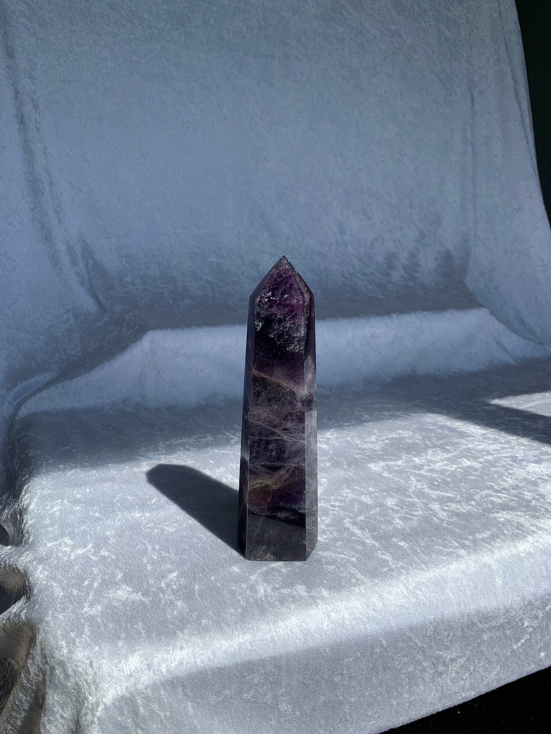 Dark Purple Fluorite Tower Etsy